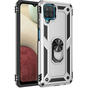 Samsung Galaxy A12 Çift Katmanlı ve Yüzüklü Tam Koruma Vega Premium Kılıf