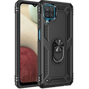 Samsung Galaxy A12 Çift Katmanlı ve Yüzüklü Tam Koruma Vega Premium Kılıf