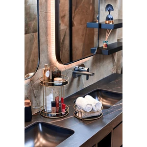 Edora Home 2'li Rose Banyo Organizer Seti, Iki Katlı ve Tek Katlı Düzenleyici - Metal Paslanmaz