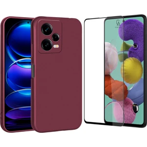 Xiaomi Redmi Note 12 Pro ile Uyumlu Soft Yumuşak Telefon Kılıfı ve 5d Tam Kaplayan Cam Ekran Koruyucu