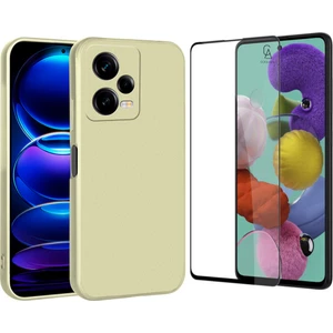 Xiaomi Redmi Note 12 Pro ile Uyumlu Soft Yumuşak Telefon Kılıfı ve 5d Tam Kaplayan Cam Ekran Koruyucu