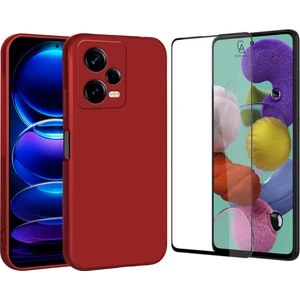 Xiaomi Redmi Note 12 Pro ile Uyumlu Soft Yumuşak Telefon Kılıfı ve 5d Tam Kaplayan Cam Ekran Koruyucu