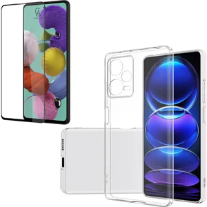Xiaomi Redmi Note 12 Pro 5G ile Uyumlu Soft Yumuşak Telefon Kılıfı ve 5d Tam Kaplayan Cam Ekran Koruyucu