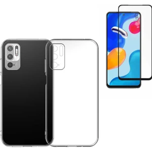 Xiaomi Redmi Note 10 5g ile Uyumlu Soft Yumuşak Telefon Kılıfı ve 5d Tam Kaplayan Cam Ekran Koruyucu