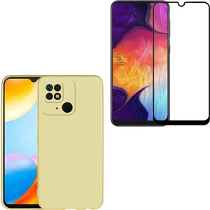 Xiaomi Poco C40 ile Uyumlu Soft Yumuşak Telefon Kılıfı ve 5d Tam Kaplayan Cam Ekran Koruyucu