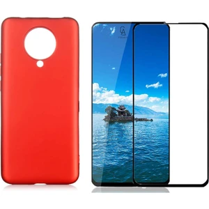 Xiaomi Poco F2 Pro ile Uyumlu Soft Yumuşak Telefon Kılıfı ve 5d Tam Kaplayan Cam Ekran Koruyucu