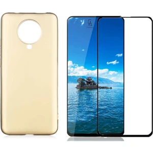 Xiaomi Poco F2 Pro ile Uyumlu Soft Yumuşak Telefon Kılıfı ve 5d Tam Kaplayan Cam Ekran Koruyucu