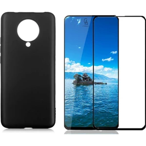 Xiaomi Poco F2 Pro ile Uyumlu Soft Yumuşak Telefon Kılıfı ve 5d Tam Kaplayan Cam Ekran Koruyucu