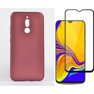 Xiaomi Redmi 8 ile Uyumlu Soft Yumuşak Telefon Kılıfı ve 5d Tam Kaplayan Cam Ekran Koruyucu