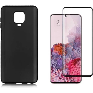 Xiaomi Redmi Note 9s ile Uyumlu Soft Yumuşak Telefon Kılıfı ve 5d Tam Kaplayan Cam Ekran Koruyucu