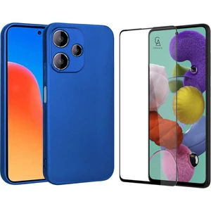 Xiaomi Redmi 12 ile Uyumlu Soft Yumuşak Telefon Kılıfı ve 5d Tam Kaplayan Cam Ekran Koruyucu