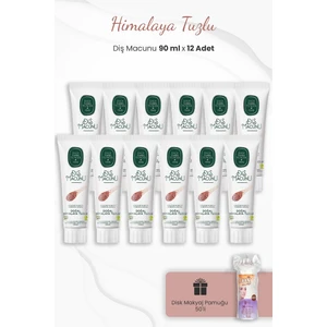 Eyüp Sabri Tuncer Himalaya Tuzlu Diş Macunu 90 ml x 12 Adet ve Disk Pamuk 50'li