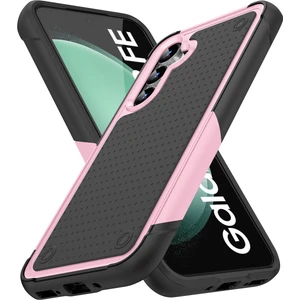 Samsung Galaxy S23 Fe Için Çift Katmanlı Sert Pc Yumuşak Tpu Telefon Kılıfı - Pembe - Siyah (Yurt Dışından)