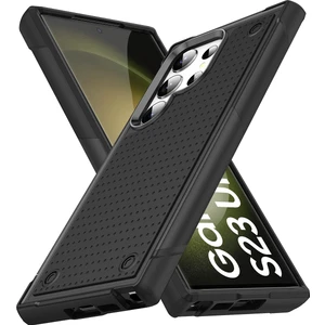 Samsung Galaxy S23 Ultra Için Çift Katmanlı Sert Pc Yumuşak Tpu Telefon Kılıfı - Siyah (Yurt Dışından)