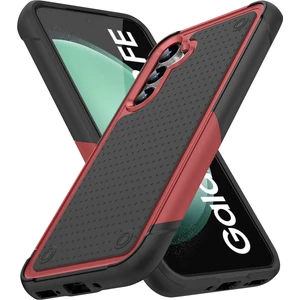 Samsung Galaxy S23 Fe Için Çift Katmanlı Sert Pc Yumuşak Tpu Telefon Kılıfı - Kırmızı - Siyah (Yurt Dışından)