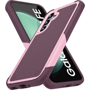 Samsung Galaxy S23 Fe Için Çift Katmanlı Sert Pc Yumuşak Tpu Telefon Kılıfı - Pembe - Kırmızı (Yurt Dışından)