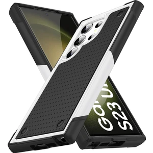 Samsung Galaxy S23 Ultra Için Çift Katmanlı Sert Pc Yumuşak Tpu Telefon Kılıfı - Beyaz - Siyah (Yurt Dışından)