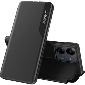 Xiaomi Redmi 13C /poco C65 Için Akıllı Görünüm Flip Stand Pu Deri Telefon Kılıfı - Siyah (Yurt Dışından)