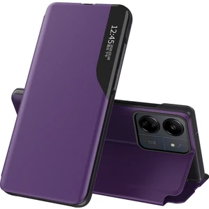 Xiaomi Redmi 13C /poco C65 Için Akıllı Görünüm Flip Stand Pu Deri Telefon Kılıfı - Mor (Yurt Dışından)