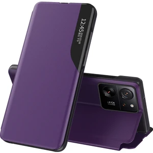 Xiaomi 13T /13T Pro /redmi K60 Ultra Için Akıllı Görünüm Flip Stand Pu Deri Telefon Kılıfı - Mor (Yurt Dışından)