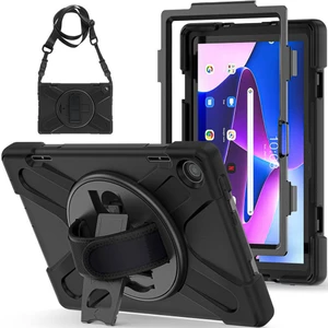 Lenovo Tab M10 Hd (2.nesil) ile Uyumlu Yüksek Korumalı Askı Kayışlı Tablet  Silikon Kılıf