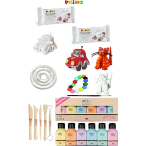 Primo Seramik Hamuru 500 gr 2X500 gr Artdeco Akrilik Boya 6X75 Pastel Renkler