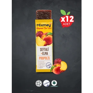 Bee Propolis Şeftali Meyve Barı 12 Adet | Sağlıklı Atıştırmalıklar – Glutensiz (25GR X 12 ADET)
