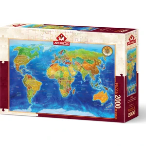 Art Puzzle Jeopolitik Dünya Haritası 2000 Parça Puzzle