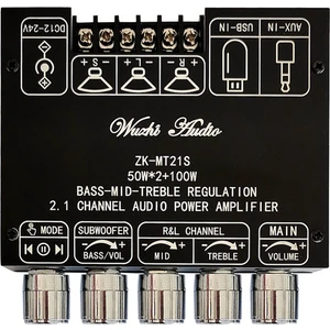 ZK-MT21S 2X50W+100W 2.1 Kanal Subwoofer Dijital Güç Amplifikatörü Kartı Aux 12V 24V Ses Stereo Bluetooth 5.1 Bas (Yurt Dışından)