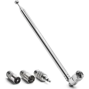 Çubuk Anten 3.5mm Adaptör Fm Radyo Anteni Yedek Teleskopik Vida F Tipi Erkek Fiş Konnektörü Av Stereo Alıcı (Yurt Dışından)