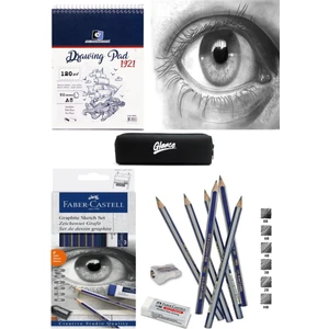 Alex Schoeller A5 Eskiz Defterli 50 Yp Faber Castell Goldfaber Dereceli Kalem Seti 8 Parça