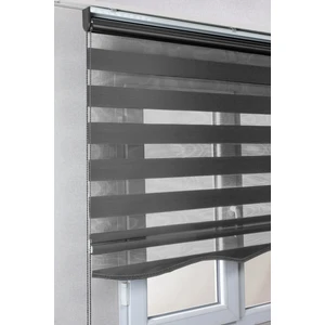 Bizden Perde Etekli Antrasit Düz Zebra Kaliteli Güneşlik Stor Perde