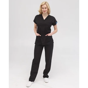 Dr. Mitra Kadın Likralı Yarasa Kol Hemşire Doktor Takım Siyah