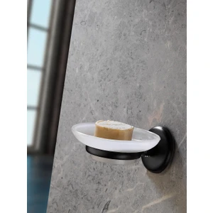 Sas Haus Yapışkanlı Hazneli Katı Sabunluk Siyah  S-105                                                    Kasa - 9