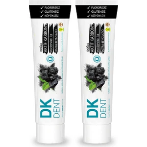 DKDENT Aktif Karbon Florursüz Diş Macunu 75 ml 2'li Set