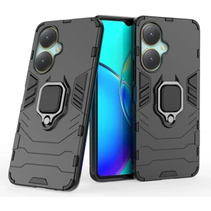 Vivo Y27 6.64 4g / Vivo Y35 Plus Batman Serisi Yüzük Standlı Armor Kılıf Siyah