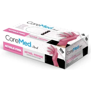 Coremed Pembe Nitril Muayene Eldiveni Pudrasız 100 Lü Paket