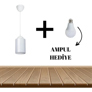 MHK Collection Rustik Akrilik Beyaz Mika Cam Tekli Sarkıt Avize (Ampul Hediyedir)