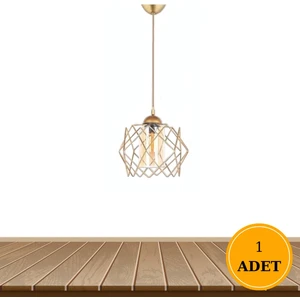 MHK Collection Prizma Tekli Sarı Mikalı Eskitme Sarkıt Avize