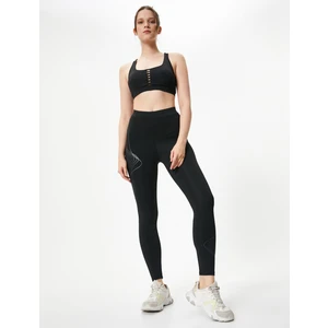 Spor Tayt Yüksek Bel Skinny Baskı Detaylı
