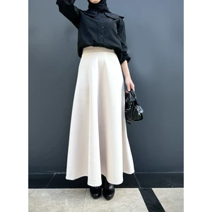 Scuba Uzun Kloş Etek Puf Scuba Kloş Etek Uzun Scuba Etek Tesettür Scuba Etek