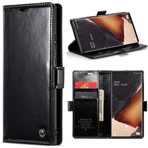 Seashell Digital Samsung Galaxy NOTE20 Için ULTRA/NOTE20 Ultra 5g Mumsu Doku Pu Deri Stand Kılıfı Manyetik Toka Cüzdan Telefon Kapak Black (Yurt Dışından)