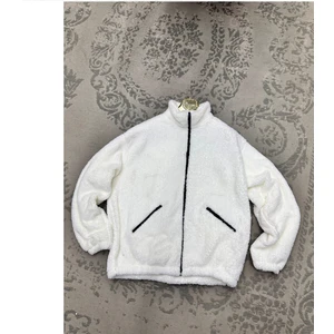 Unisex Beyaz Oversize Peluş Ceket