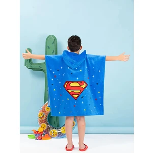 Superman Rocket Lisanslı Kadife Çocuk Panço 4/9 Yaş