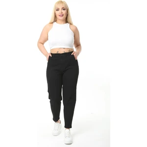 Cedy Denım Kadın Büyük Beden Pileli Mom Jean Pantolon C600