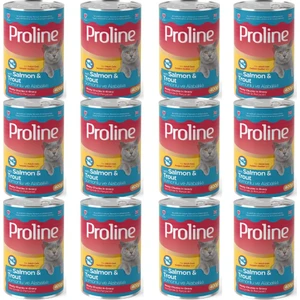 Pro Line Proline Somonlu ve Alabalıklı Sos Içinde Et Parçacıklı Yetişkin Kedi Konserve x 12 Adet