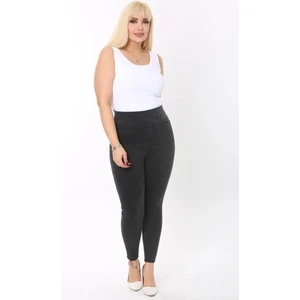 Kadın 42-58 Beden Aralığı Beli Lastikli Sahte Cepli Toparlayıcı Pantolon C608