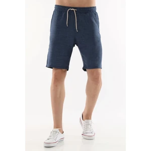 Cedy Denim Sentetik Keten Yüksek Bel Lastikli, Bol Kesim Erkek Şort C348