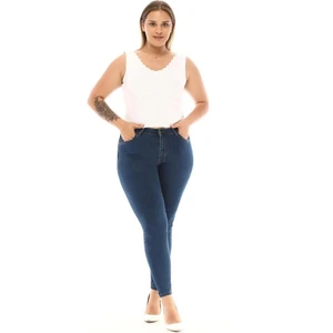 Cedy Denim Kadın Yüksek Bel Skinny Fit Jeans Büyük Beden Kot Pantolonc597