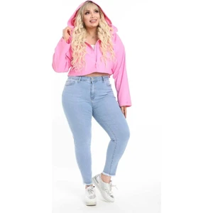 CEDY DENIM Kadın Yüksek Bel Skinny Fit Jeans Büyük Beden Kot PantolonC597
